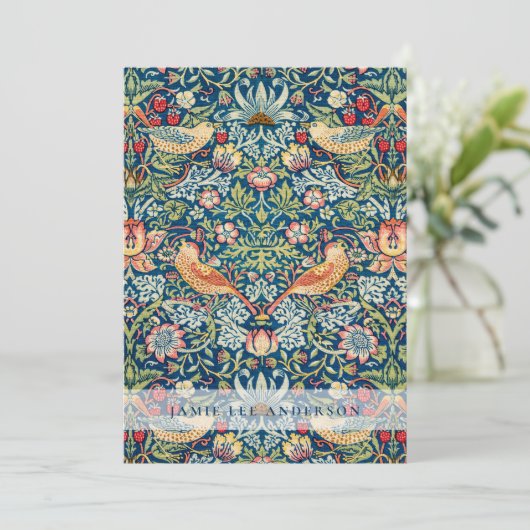 Custom Brand William Morris Birds Pattern Einladung (Stehend Vorderseite)