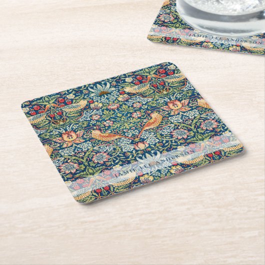 Custom Brand William Morris Birds Pattern Rechteckiger Pappuntersetzer (angewinkelt)