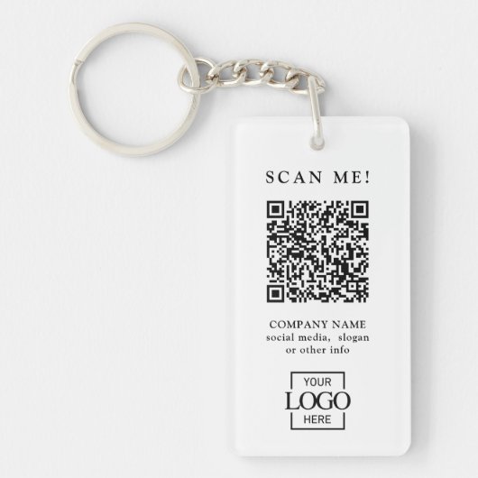 Custom Branded Business Logo QR Code Modern Schlüsselanhänger (Vorderseite)