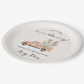 Custom Branded Fall Pumpkin Baby Shower  Pappteller (Schrägansicht)