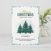 Custom Branded Green Modern Frohe Weihnachten Einladung (Stehend Vorderseite)