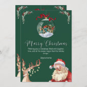 Custom Branded Green White New Heiligabend Einladung (Vorne/Hinten)