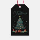 Custom Branded Merry Christmas Tree Black Geschenkanhänger (Rückseite)