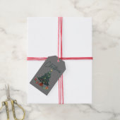 Custom Branded Merry Christmas Tree Gray Geschenkanhänger (Mit Garn)