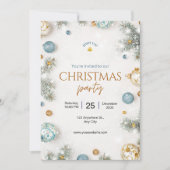 Custom Branded White and Blue Classy Weihnachten Einladung (Vorderseite)