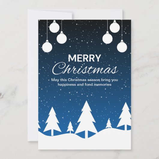 Custom Branded White & Blue Frohe Weihnachten Einladung (Vorderseite)