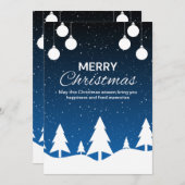 Custom Branded White & Blue Frohe Weihnachten Einladung (Vorne/Hinten)