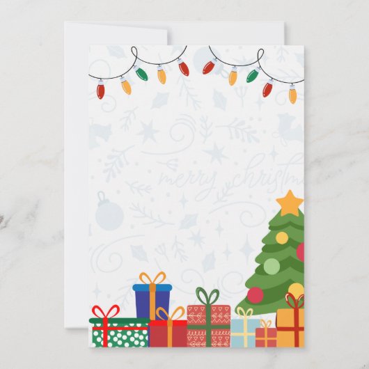 Custom Branded White & Red Simple Frohe Weihnachte Einladung (Rückseite)