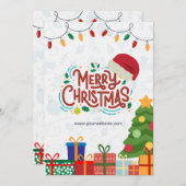 Custom Branded White & Red Simple Frohe Weihnachte Einladung (Vorne/Hinten)