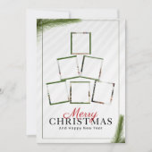 Custom BrandedWhite Modern Christmas Foto Collage Einladung (Vorderseite)