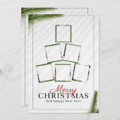 Custom BrandedWhite Modern Christmas Foto Collage Einladung (Vorne/Hinten)