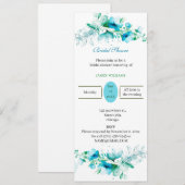 Custom Brautparty Blue Blume Einladung (Vorne/Hinten)