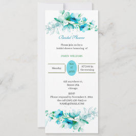 Custom Brautparty Blue Blume Einladung