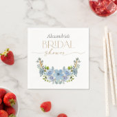 Custom Brautparty Blue Floral Bouquet Serviette (Beispiel)