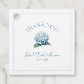 Custom Brautparty Blue Hydrangea Vielen Dank Geschenkanhänger (Vorderseite)
