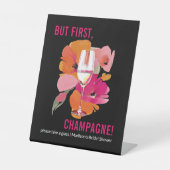 Custom Brautparty Champagne Sign Sockelschild (Vorderseite)
