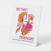 Custom Brautparty Champagne Sign Sockelschild (Vorderseite)