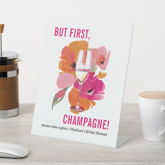 Custom Brautparty Champagne Sign Sockelschild (In SItu)