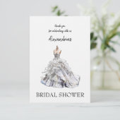 Custom Brautparty Dress Vielen Dank Dankeskarte (Stehend Vorderseite)