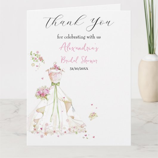 Custom Brautparty Dress Vielen Dank Dankeskarte (Vorderseite)