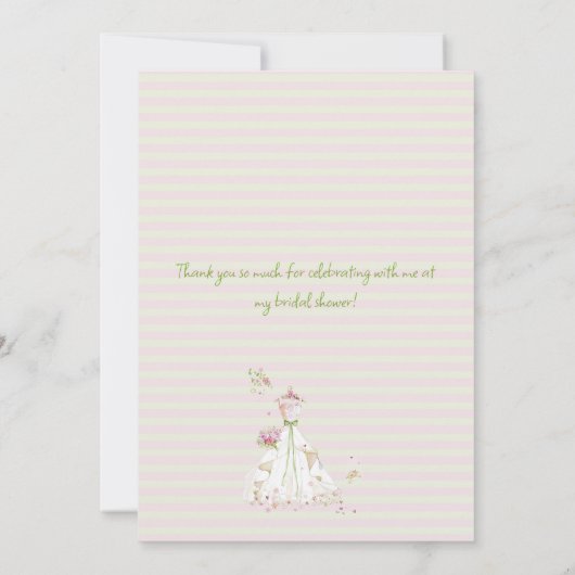 Custom Brautparty Dress Vielen Dank Dankeskarte (Rückseite)
