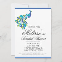 Custom Brautparty Einladung, schöner Pfau