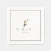 Custom Brautparty Elegante Klassische Calla Lily Serviette (Vorderseite)
