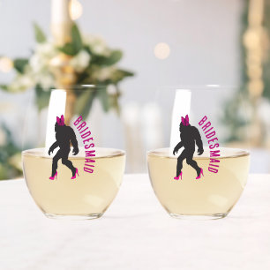 Custom Brautparty Fevor Chic Sassy Sasquatch Weinglas Ohne Stiel