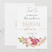 Custom Brautparty Floral Bouquet Dankeskarte (Vorne/Hinten)