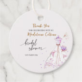 Custom Brautparty Hochzeitskleid Danke Geschenkanhänger (Vorderseite)