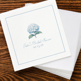 Custom Brautparty Napkin Elegant Blue Hydrangea Serviette