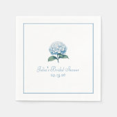 Custom Brautparty Napkin Elegant Blue Hydrangea Serviette (Vorderseite)