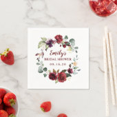 Custom Brautparty Napkins Maroon Blume Wreath Serviette (Beispiel)