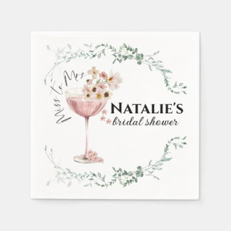 Custom Brautparty Napkins Petals und Prosecco Serviette