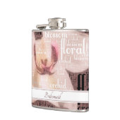 Custom Brautparty Rose Gold Orchideen Flachmann (Links)