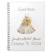 Custom Brautparty Sunflower Dress Guestbook Notizblock (Vorderseite)