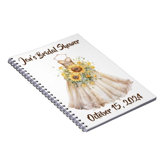 Custom Brautparty Sunflower Dress Guestbook Notizblock (Rechte Seite)