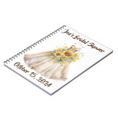 Custom Brautparty Sunflower Dress Guestbook Notizblock (Linke Seite)