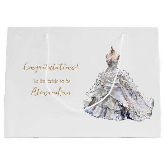 Custom Brautparty Wedding Dress Große Geschenktüte (Vorderseite)