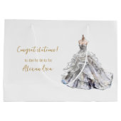 Custom Brautparty Wedding Dress Große Geschenktüte (Rückseite)