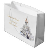 Custom Brautparty Wedding Dress Große Geschenktüte (Rückseite Schrägansicht)