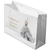 Custom Brautparty Wedding Dress Große Geschenktüte (Vorderseite Schrägansicht)