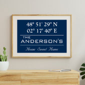 Custom Breitengrad Family Name Home Address Poster