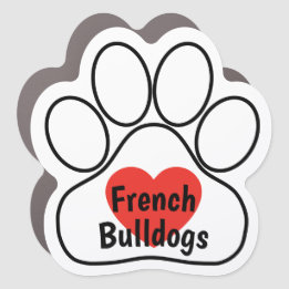 Custom Brew Print Heart Dog Auto Magnet