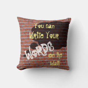Custom Brick Wall Graffiti dachte Bubble Kissen