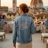 Custom Bridal Denim Jacket | Blush Pink & Ivory Jeansjacke