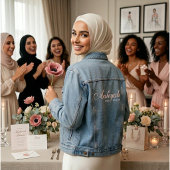 Custom Bridal Denim Jacket | Blush Pink & Ivory Jeansjacke