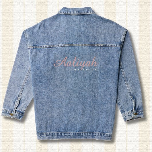 Custom Bridal Denim Jacket | Blush Pink & Ivory Jeansjacke