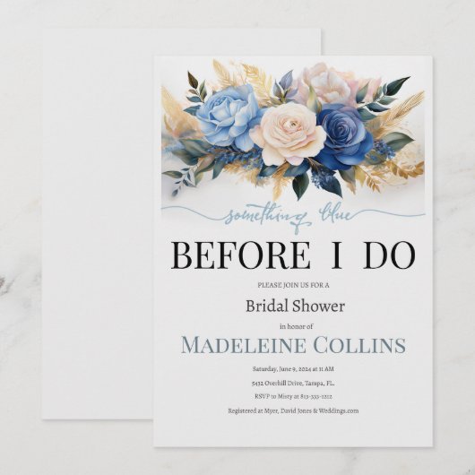 Custom Bridal Dusche Einladung (Vorne/Hinten)