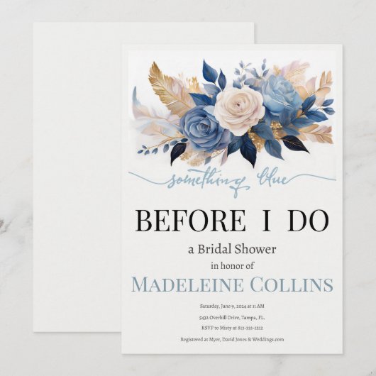 Custom Bridal Dusche Einladung (Vorne/Hinten)